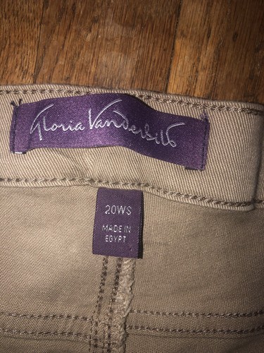 Gloria Vanderbilt Plus Size Short Amanda Slimming Jean Khaki 20WS - Picture 5 of 6