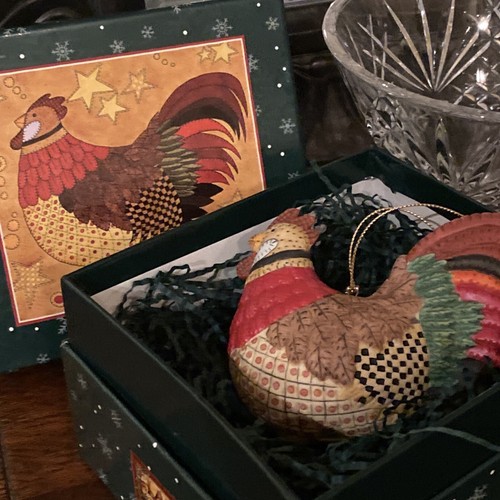 Lang & Wise Christmas Ornament ROOSTER 1st Edition Ellen Stouffer Art 1998 VTG - Picture 2 of 8