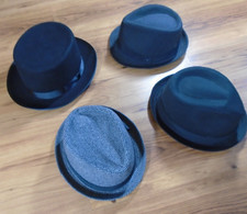 LOT of 4 Fedora Hats Free Authority Stetson Black Gray Assorted Sizes