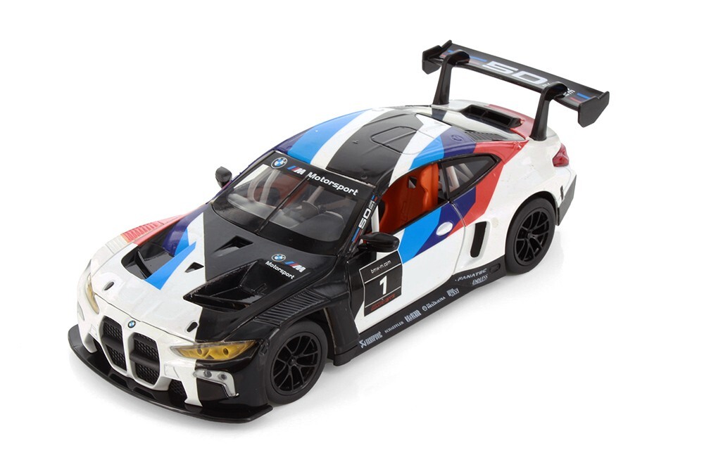 BMW M4 GT3 1/24 Scale Diecast Model by Showcasts - Racing Livery - White Black
