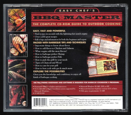 Easy Chef's BBQ Master Guide To Outdoor Cooking (CD-ROM, 2003) Barbecue Grillen - Bild 2 von 8