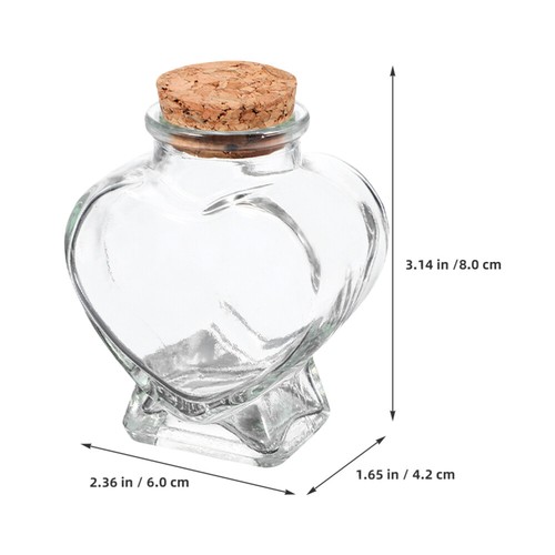 4 Pcs Herzglasflasche officiel Dekorative Wunschflasche Glaswunschflasche