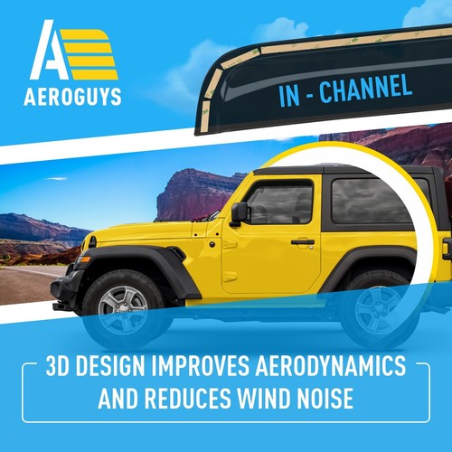 Sun Rain Visors Wind Rain Guards for 2018-2025 Jeep Wrangler JL - Picture 6 of 9