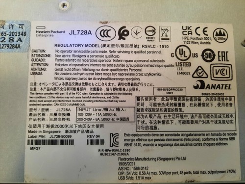 Aruba HPE JL724A 6200F 24p 1G BASE-T Switch-(DENT ON FACEPLATE)-TESTED - Picture 14 of 14