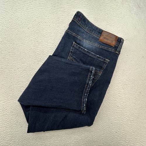 Pantalones de mezclilla Seven7 para hombre 40x32 calce recto azul desteñido elástico estilo clásico - Imagen 13 de 14