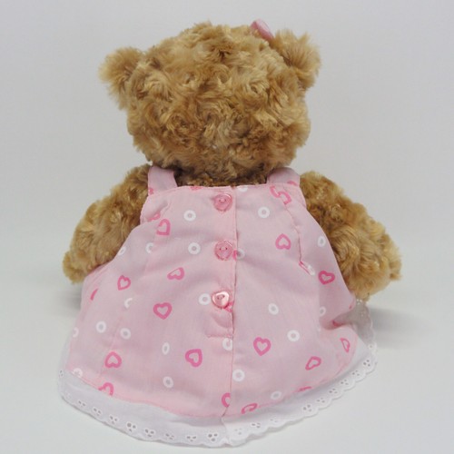 Rare Harrods Florence Bear Pink Bow Floral Heart Dress Swirl Tan 13 Inch HTF - Imagen 4 de 9