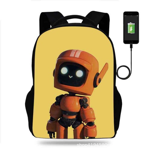 Cosplay Love Death and Robots Kids Backpack Boys Girls Schoolbag USB Stationery - Picture 30 of 33
