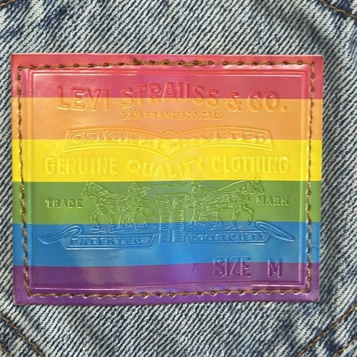 LEVI'S Women/Men PRIDE LIBERATION SHORTALLS Blue Denim Size M - Picture 9 of 16