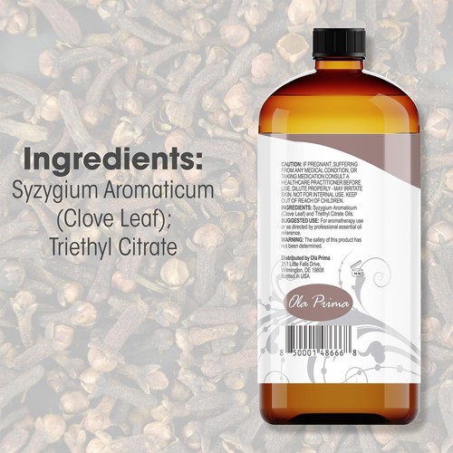 Clove Essential Oil 16oz Bulk Aromatherapy Diffuser Skin Moisturizer Natural - Picture 4 of 10