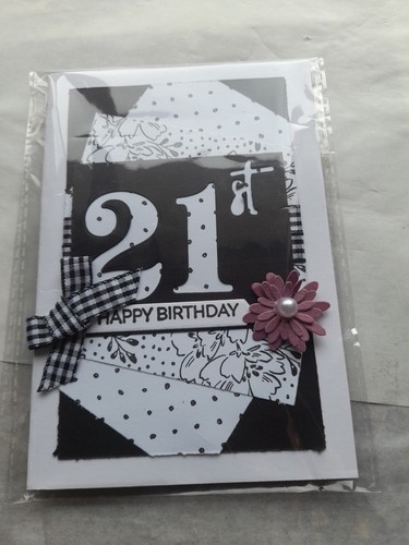 Handmade Greeting Card *Happy 21st birthday card & envelope - Picture 4 of 4