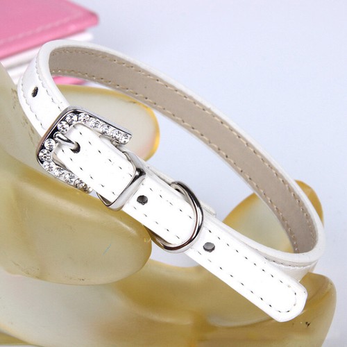 Pet Dog Cat Collar Necklace Safety Soft PU Leather Kitten Puppy Neck Strap , - Picture 19 of 26