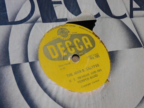 E.T. Mensah And His Tempos Band 78 RPM The John B Calypso Odofo DECCA Sloop - Picture 11 of 13