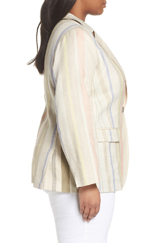 Blazer de lino a rayas Mariette 148 Nueva York para mujer Lafayette 148 talla 8 $598 - Imagen 2 de 10