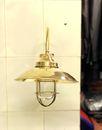MARITIME LAMPS & LIGHTING CASTING BRASS MARITIME WALL SCONCE LIGHT WITH SHADE