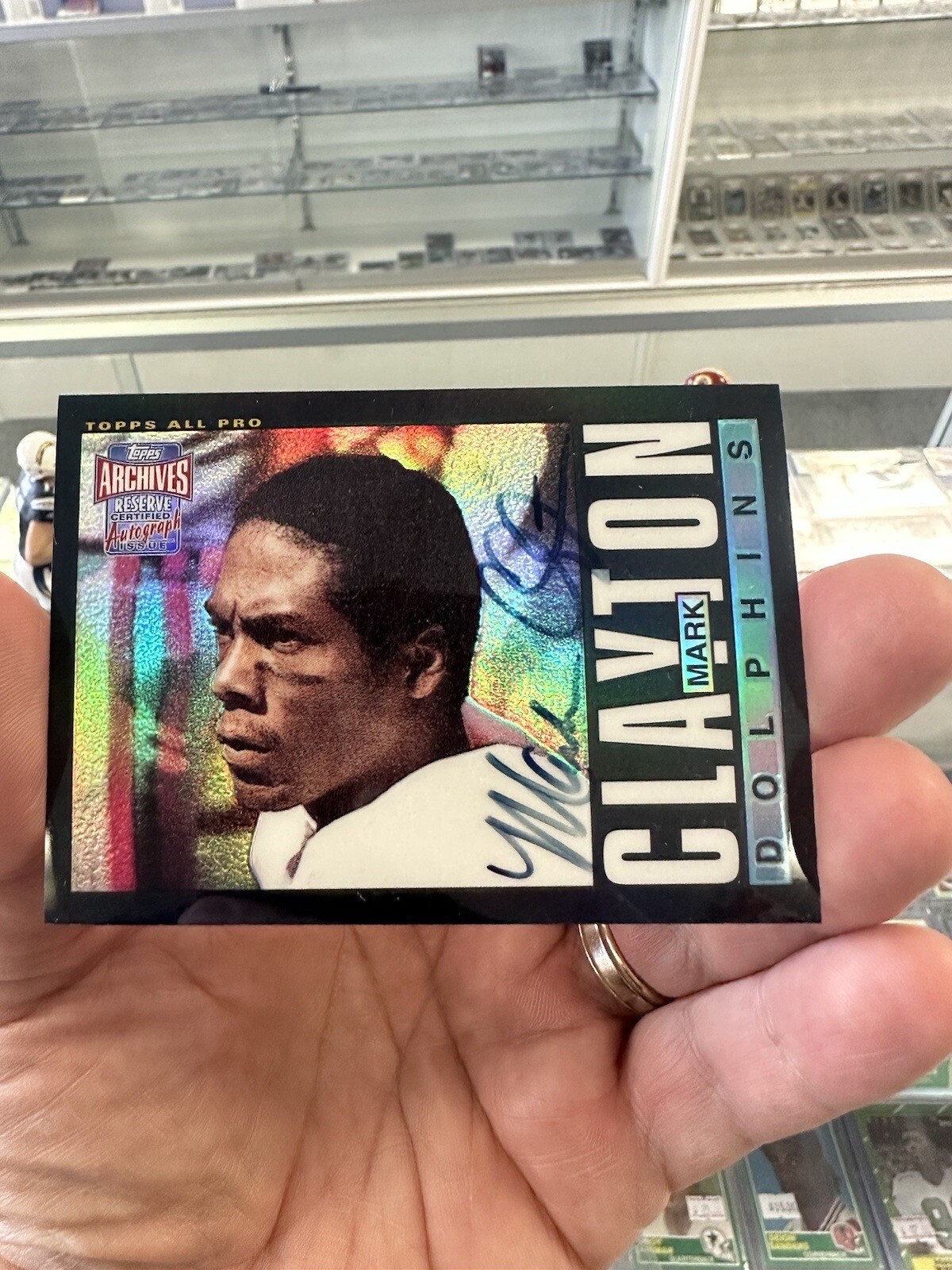 2001 Topps Archives Reserve MARK CLAYTON Autograph Rc REFRACTOR Dolphins AUTO Sp