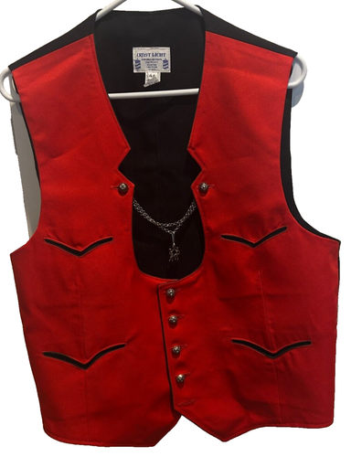 ERNST LICHT German Style Herren Rot Prien Weste USA Made Größe 44 Metallknöpfe