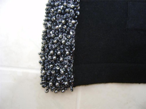 Calessa Damen Cardigan M Pullover Haken Ösenverschluss vorne offen Spitzenbesatz schwarz 79 $ - Bild 8 von 11