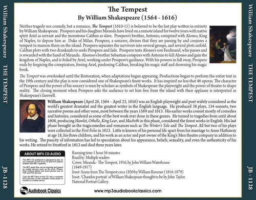 The Tempest - Unabridged MP3 CD Audiobook in paper sleeve - Picture 6 of 6