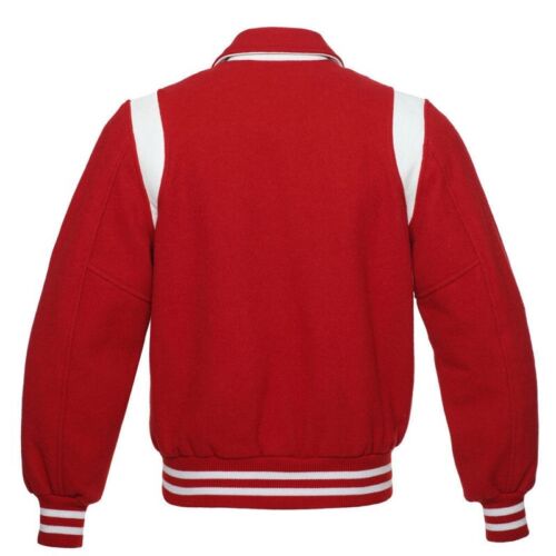 Chaqueta de Lana Roja Cuero Rayas para el Hombro Versátil Hombre - Imagen 2 de 3