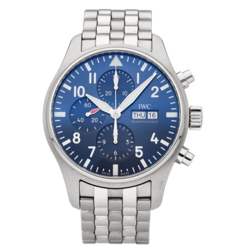 IWC Pilot Chronograph 43mm Automatic Men's Stainless Steel Watch IW377717 - Picture 1 of 10