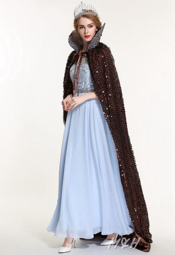 Multicolor 71" Long Cloak Cape Scales Sequin Satin Poncho Beauty Contest Pageant - Picture 66 of 96