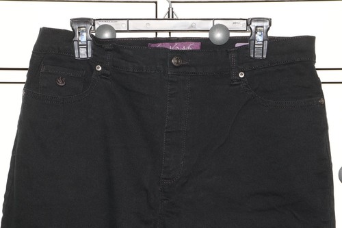 Ladies Gloria Vanderbilt Amanda Black Twill Jeans size 16 ~ 29.5" Inseam - Picture 2 of 11
