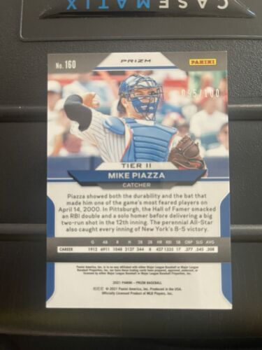 2021 PANINI PRIZM MIKE PIAZZA Neon orange TIER II PRIZM 095/100 #160 - Picture 2 of 6