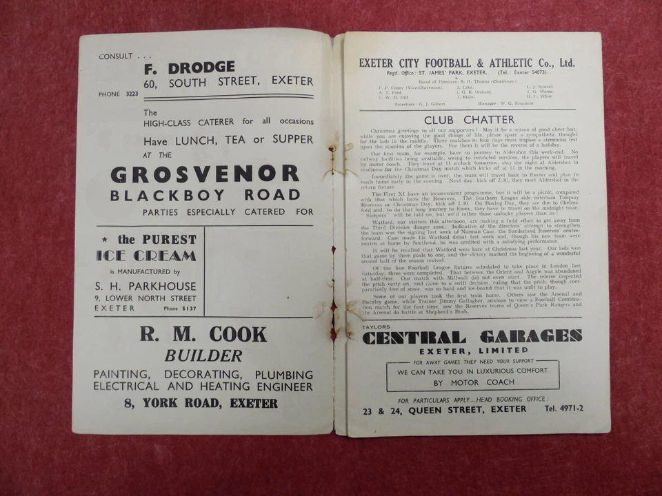 EXETER CITY v WATFORD | 1950/1951 | DIV. 3 (SOUTH) | 23 DEC 1950 | UK FREEPOST - Image 3 of 4