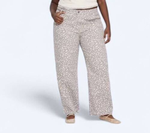 Pantalones rectos relajados Wild Fable 2X de tiro medio leopardo de tiro medio años 90 nuevos con etiquetas - Imagen 3 de 9