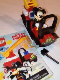 LEGO 2000 Mickey Mouse Fire Engine 4164 Retired 100% Complete With Axe & Manual