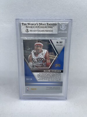 Allen Iverson Signed 2019-20 Panini Mosaic #287 Snakeskin