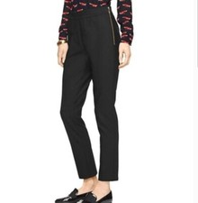 Women  s Kate Spade Black W/Gold Side Zipper Dress Pants Flat Front SZ.4