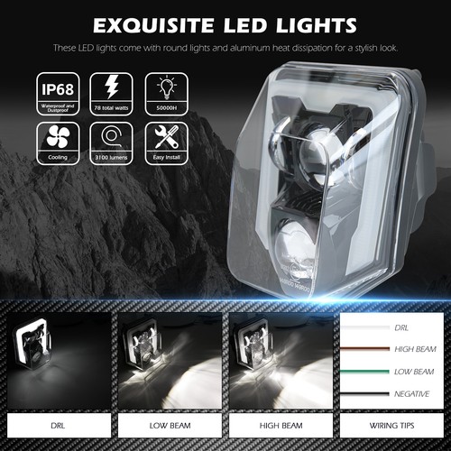 LED HEADLIGHT FOR HUSQVARNA TE FE FC TX 250 300 350 450 501 701 ENDURO 2017-2023 - Picture 3 of 12