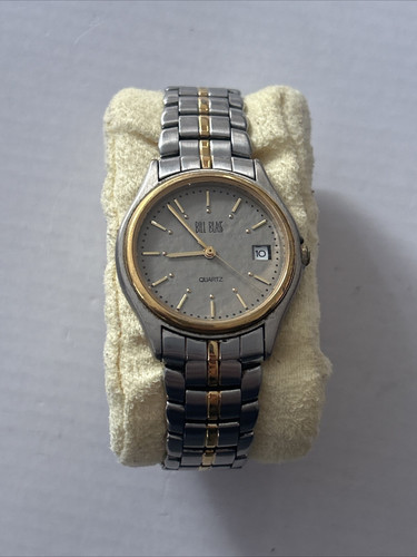 Orologio Uomo Bill Blass Wirst Tono Oro e Argento Acciaio Inox Quarzo Data - Foto 6 di 10