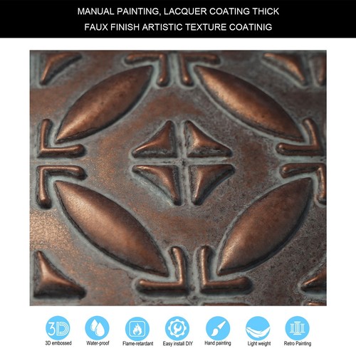 Drop in ceiling tiles Emboss interior wall panels PLB38 Weather copper 10pcs/lot - Picture 3 of 18