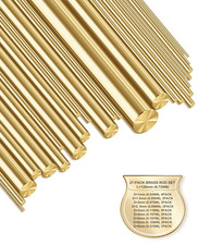 27 PCS Solid Brass Rods Assortment  9 Sizes 1Mm 8Mm Diameter 120Mm Length