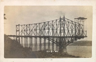 1906 Quebec QC Canada Steel Bridge Before Disaster Collapse RPPC Postcard COPY