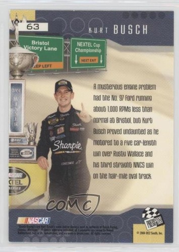 2004 Press Pass Optima Road to Victory Kurt Busch #63 - Picture 2 of 4