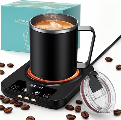 Coffee Mug Warmer & Mug Set for Desk, Electric Coffee Cup Warmer with 16oz Heate