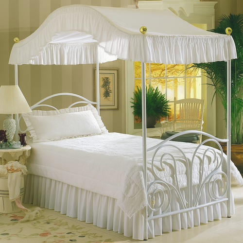 Bed Canopy Cover Twin Size Solid White Top straight or Arched Canopies Made USA - Picture 5 of 6
