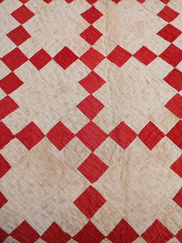 ANTIKER SCHNEIDER/REPARATUR HANDGEFERTIGTER PATCHWORK QUILT - Bild 3 von 5
