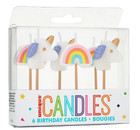 Enchanting Unicorn & Rainbow Birthday Candles - (Pack of 6) UN110119