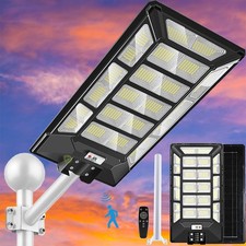 Commercial Solar Street Light, 11000W 9000K LED Parking Lot Lights Dusk to Dawn