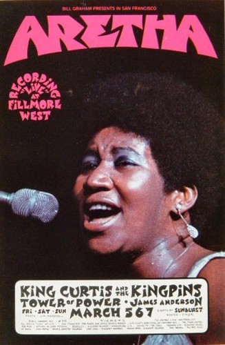 ARETHA FRANKLIN-KING CURTIS/KINGPINS-TOWER OF POWER handbill Fillmore, SF BG272 - Picture 1 of 2