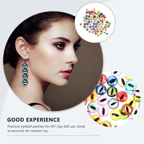 100 piezas ojos de muñeca simulados de vidrio para artesanía estilo color mezclado - Imagen 9 de 12