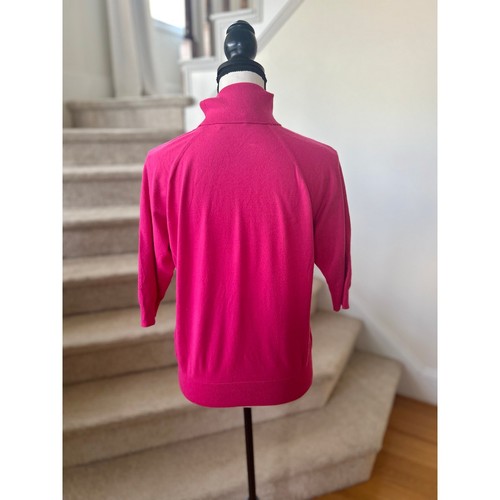 Babaton Aritzia Hot Pink 3/4 Sleeve Turtleneck Knit Sweater - Picture 2 of 5