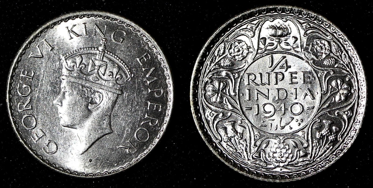 1940年インド ジョージ6世 1/4ルピー NGC高鑑定 1940 India Rupee In British Indian Coins for sale | eBay