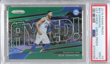 2018-19 Panini Prizm Get Hyped! Green Prizm Ben Simmons #9 PSA 9 MINT 00e8