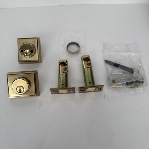 Emtek 8468US7 Brass Modern Single Cylinder Deadbolt - French Antique - Picture 2 of 4