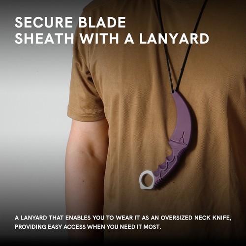 Karambit Knife Tactical Knife Combat Hunting Fixed Blade Knife With Sheath - Picture 43 of 62